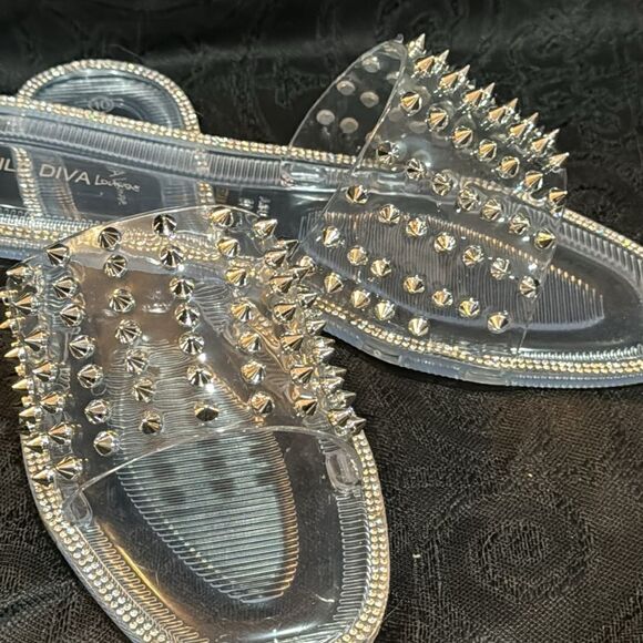 What of Diva clear studded shoes - Picture 3 of 7